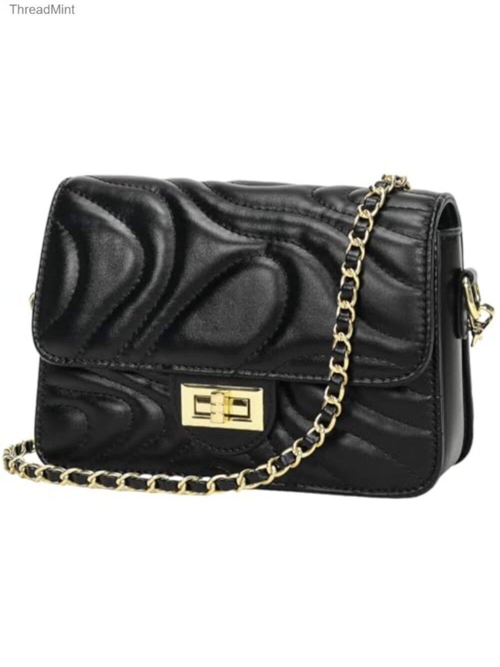 Small Quilted Crossbody Purse Women PU Leather Satchel Handbag Chain Strap